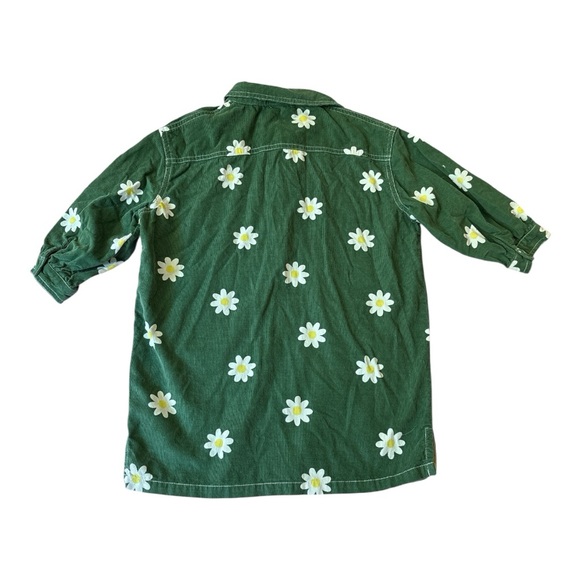 Boden Green Daisy Print Corduroy Dress Girl’s 5-6 - Picture 3 of 3